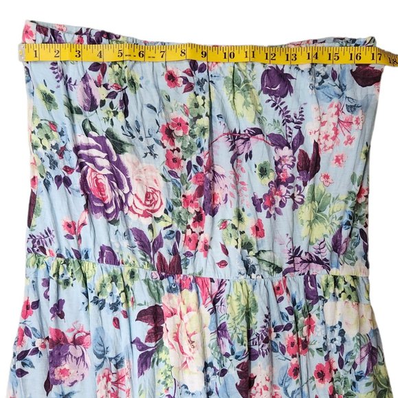 Mango Summer Women's Floral Print Off Shoulder Maxi Pockets Dress XL - Picture 3 of 7